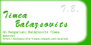 timea balazsovits business card