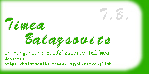 timea balazsovits business card